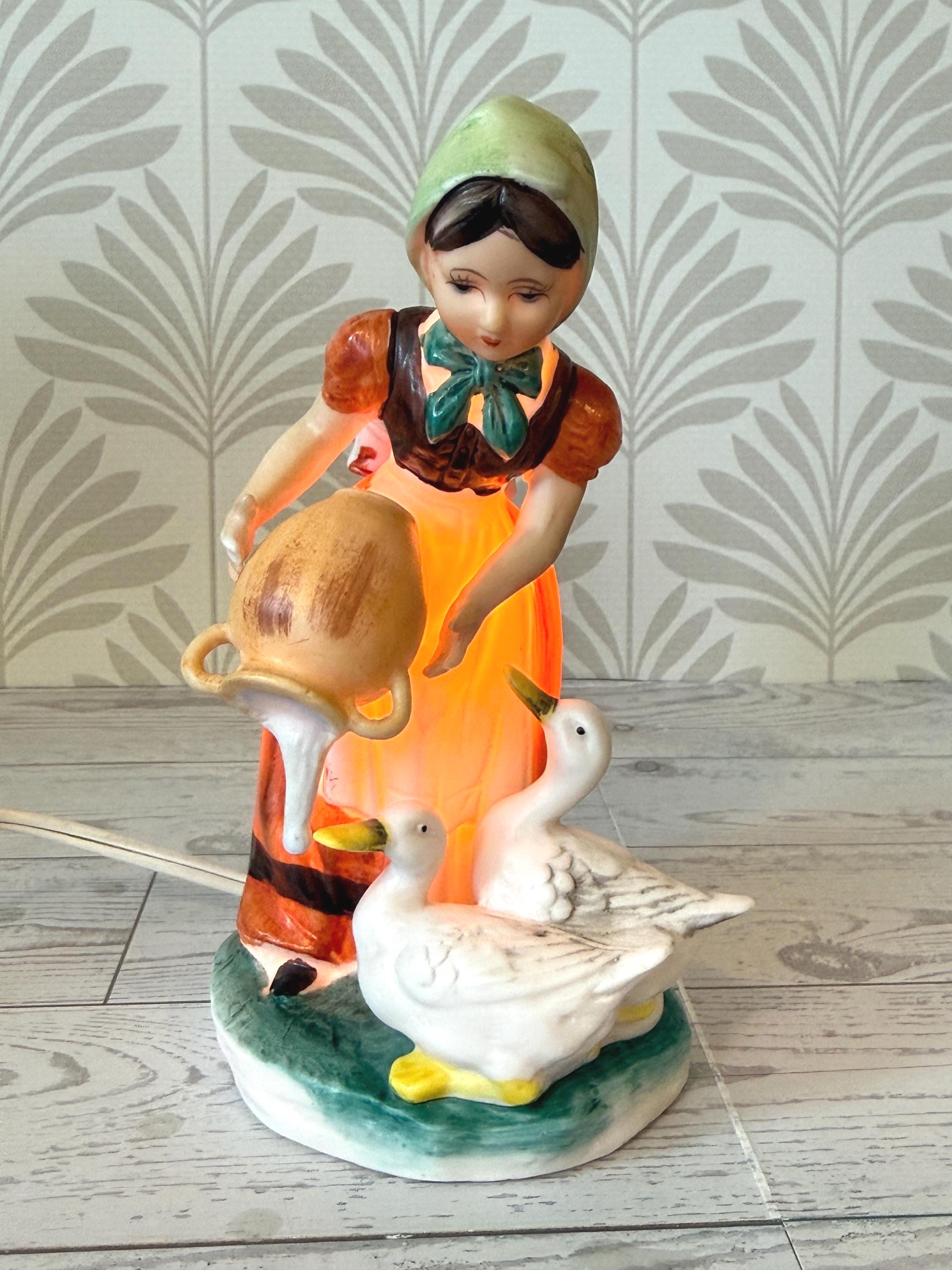 Vintage Ceramic Goose Lamp - Etsy
