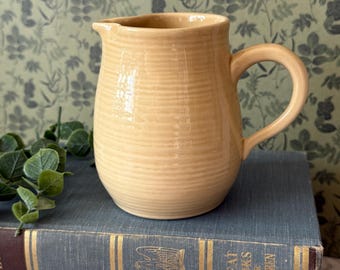 Vintage Franciscan Reflections Sand Creamer | California Pottery Stoneware Pitcher | Neutral Farmhouse Decor | Made in USA