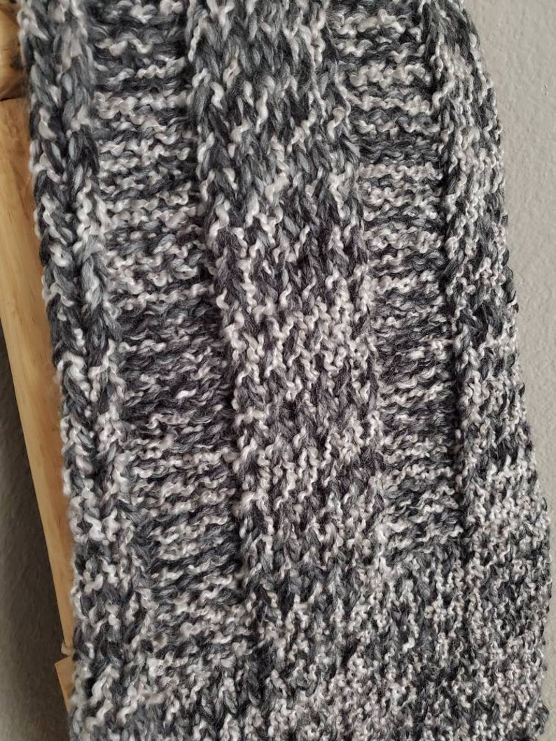 Wide Ribbed Throw Blanket with Fringe Throw Blanket Afghan Knitted Throw Handmade Blanket