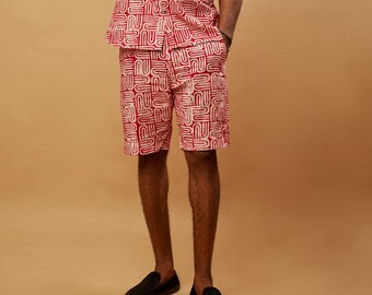 African Print Ankara Shorts, Cotton hand-dyed vacation shorts