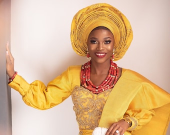 Aso Oke , Yoruba Engagement Attire, Nigerian Brides Asooke, Nigerian Traditional wear, Nigerian wedding Attire, Asooke, Embellished Asooke