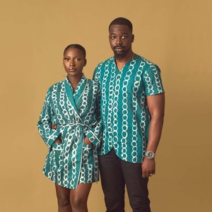 African Couple Matching Black Outfit Etsy