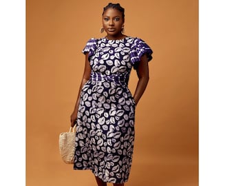 Purple Tie-dye African Dress: Hand-dyed Cotton Bubu