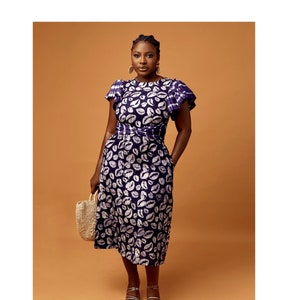 Purple African dress,African party dress, Tiedye dress, Plus size African dress, African bubu, African birthday dress, African shoot dress