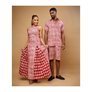 African Couples shirt, African couple clothing, african his and her clothes, African prewedding shoot clothes, african matching outfit