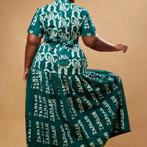 Hand-Dyed Ankara Maxi Dress: Yellow African Print Cotton Dress image 5