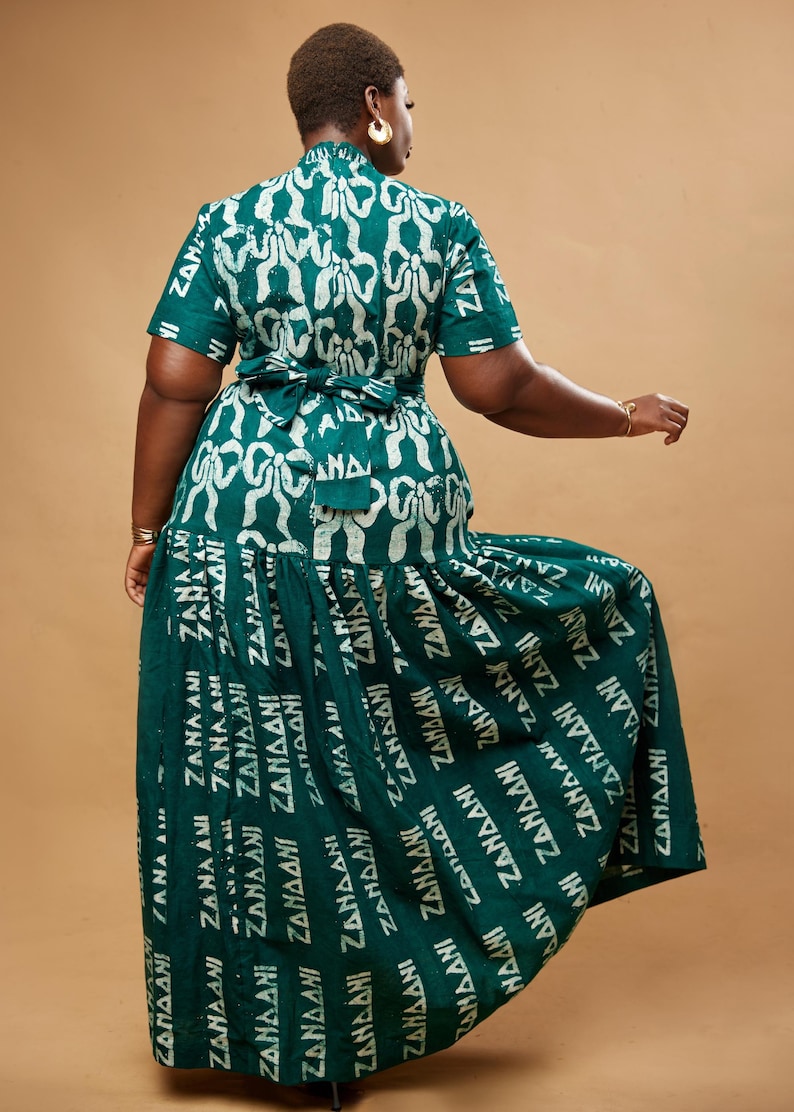 Hand-Dyed Ankara Maxi Dress: Yellow African Print Cotton Dress image 5