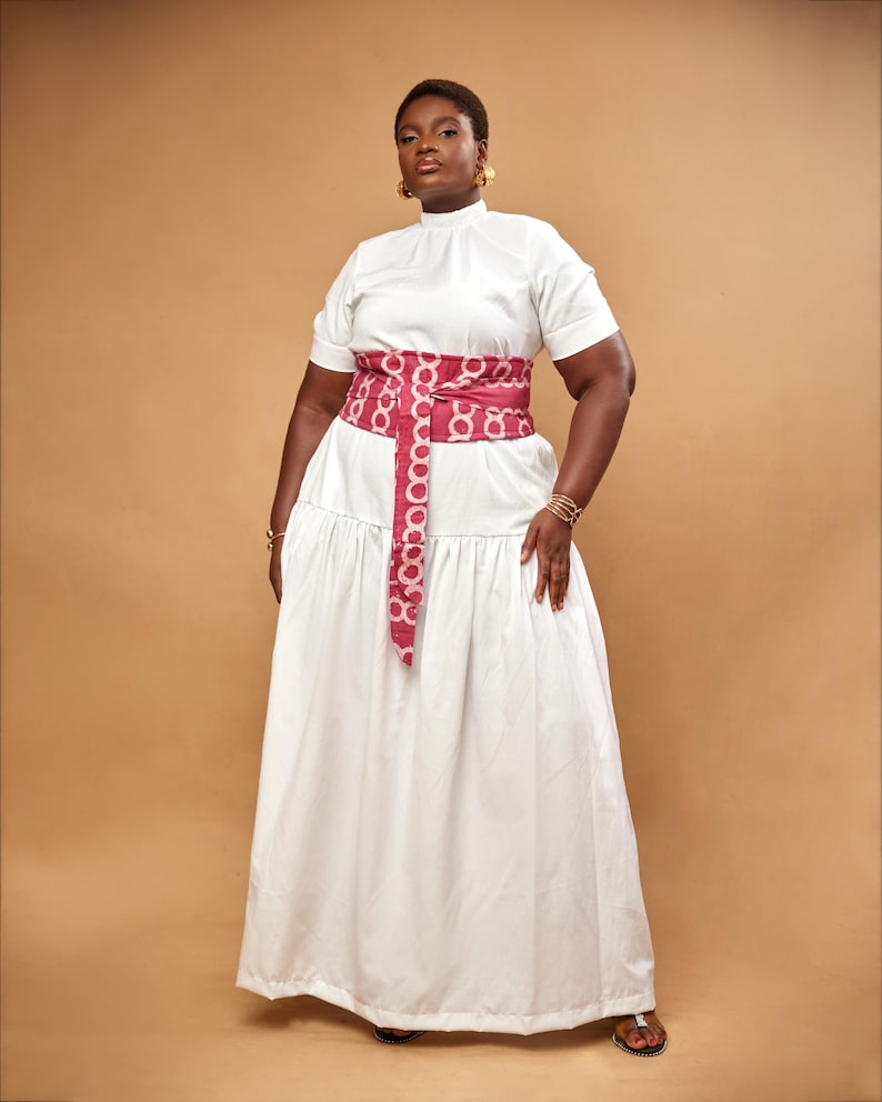 Hand-Dyed Ankara Maxi Dress: Yellow African Print Cotton Dress image 10