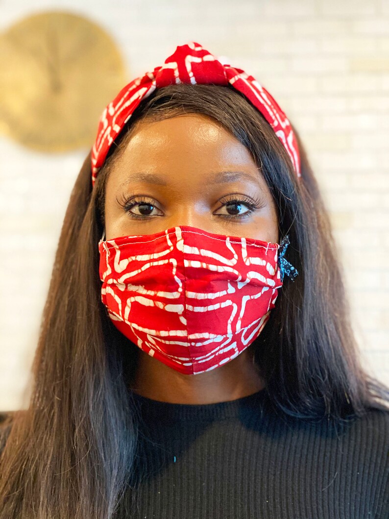 Matching face mask and headband set face mask with matching Etsy