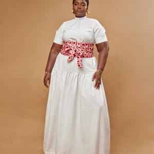 Hand-Dyed Ankara Maxi Dress: Yellow African Print Cotton Dress image 9