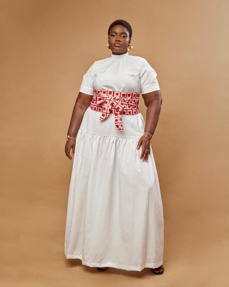 Hand-Dyed Ankara Maxi Dress: Yellow African Print Cotton Dress image 9