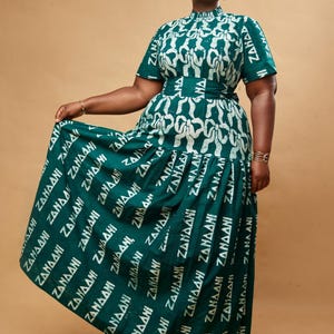 Hand-Dyed Ankara Maxi Dress: Yellow African Print Cotton Dress image 4