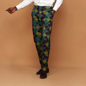 Ankara Herrenhose: Afrikanischer Waxprint, schmale Passform