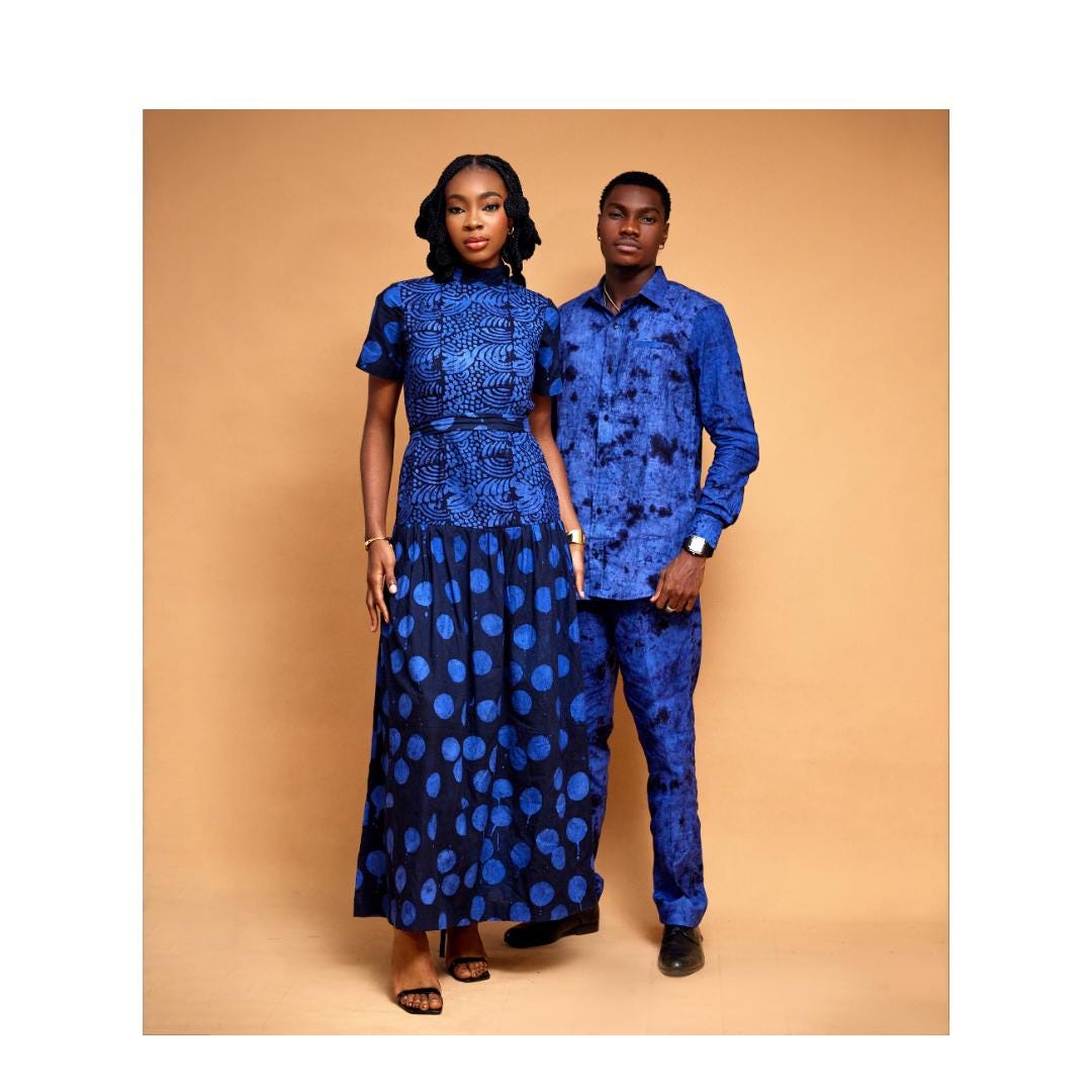 Tenue assortie pour couple africain à Ankara ensemble en coton