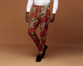 Pantaloni da uomo Ankara: pantaloni in cotone con stampa africana colorata
