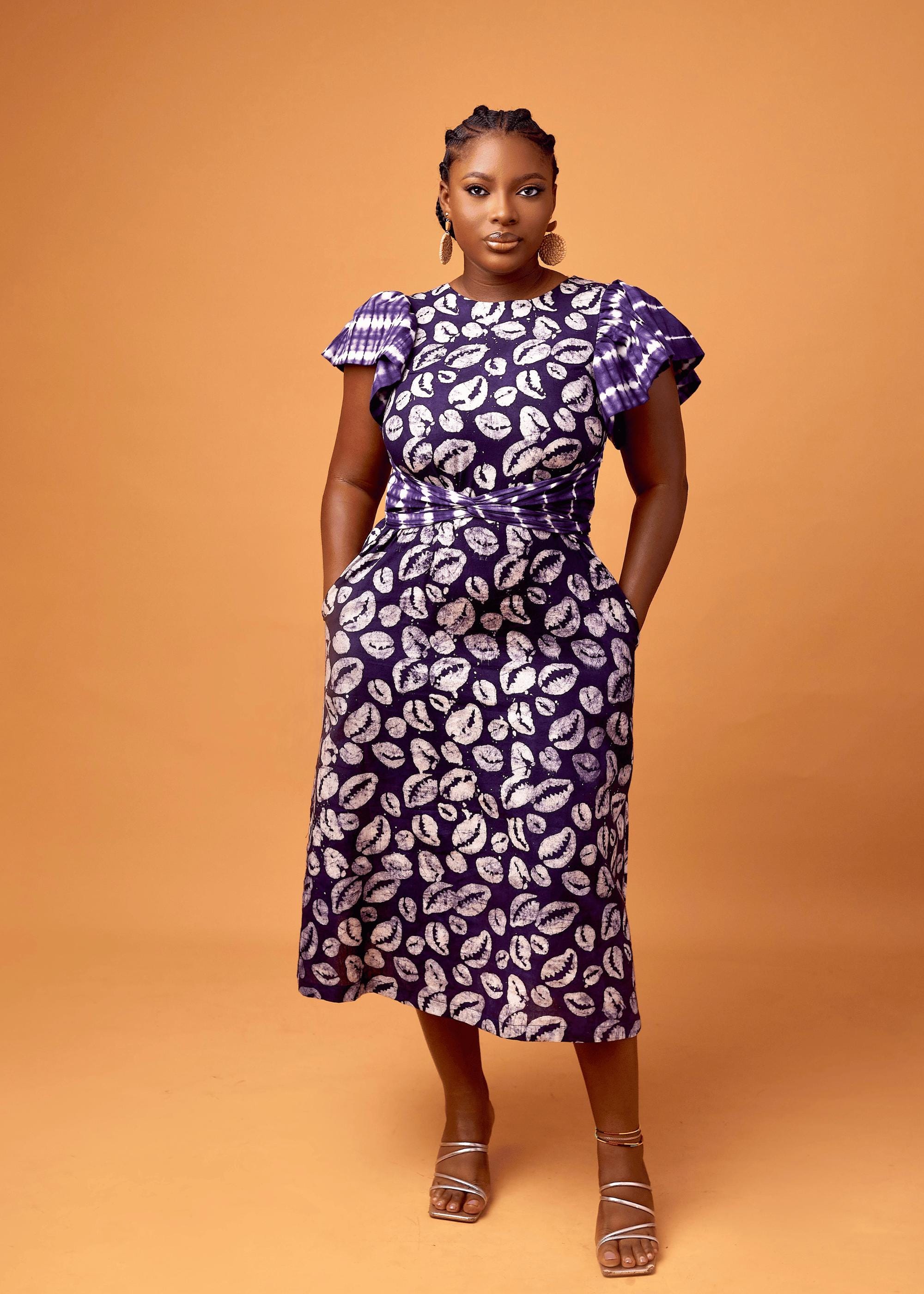 ankara a line dresses Bintarealwax African Dresses for Women Elegant Sleeveless High Waist A Line Ankara Print Dress, Women's, Size: Large
