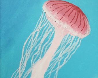 Pink jellyfish painting