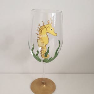 Seahorse stem wine glass