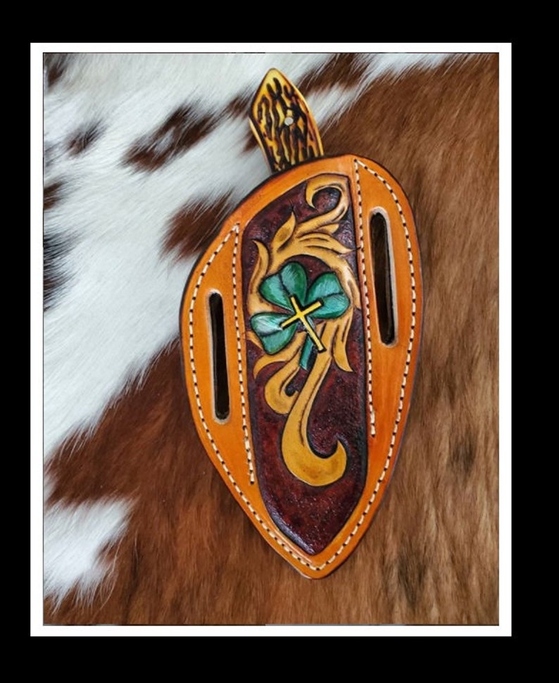 Slanted Pancake Style Fixed Blade Knife Sheath Knife Etsy