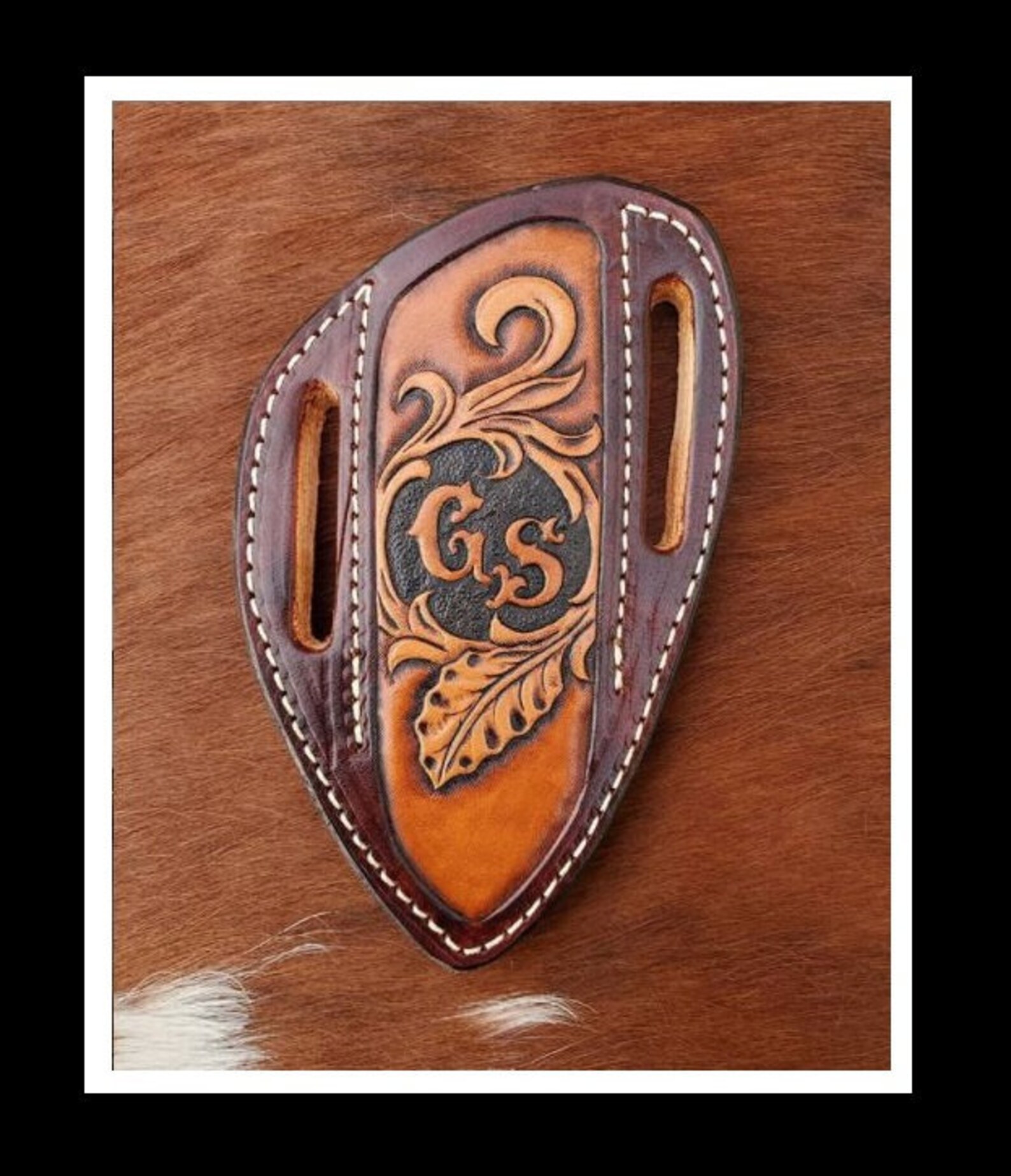 Slanted Pancake Style Fixed Blade Knife Sheath Knife Etsy