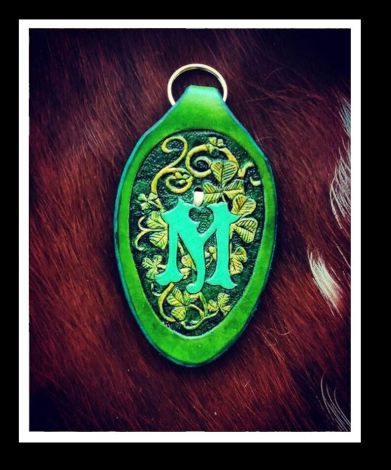 Leather Keychain; Custom Keychain; Keychain with Initial; Western Keychain