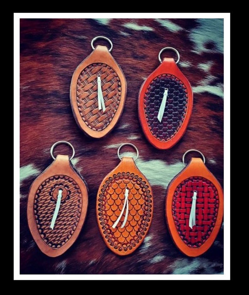 Leather Keychain; Custom Keychain; Keychain with Initial; Western Keychain