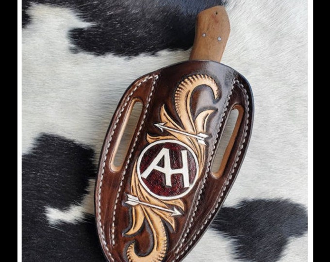 Slanted Pancake Style Fixed Blade Knife Sheath, Knife Scabbard, Knife