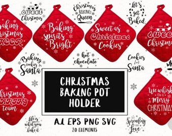 Christmas Holiday Pot Holder SVG Bundle