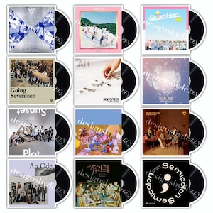 Seventeen Record-Themed Digital Stickers ( 12-Pack )