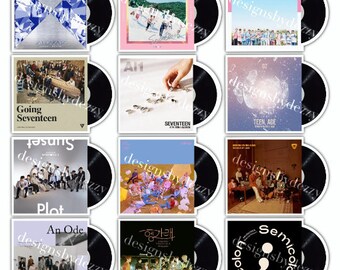 Seventeen Record-Themed Digital Stickers ( 12-Pack )