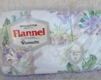 Sealed! Vintage Christian Dior Twin Flat Sheet