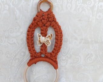 Vintage Marbella Macrame Butterfly Towel Holder