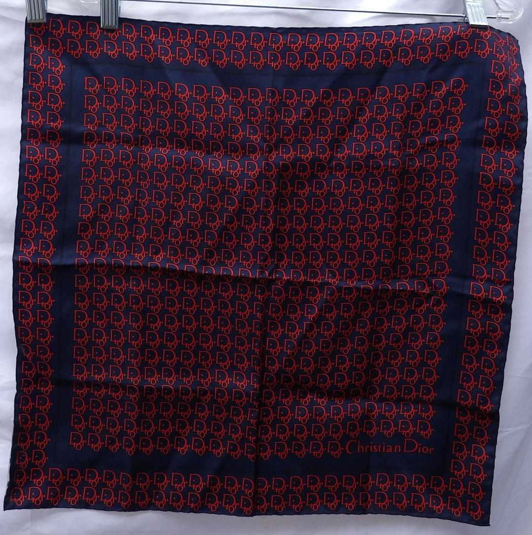 Vintage Christian Dior Monogram Silk Scarf - Etsy