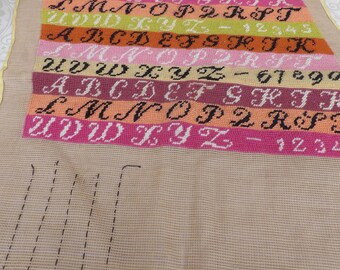 Vintage  Alphabet Sanpler Needlepoint