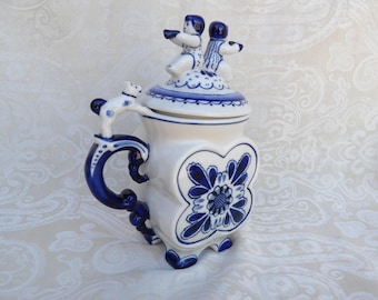 Vintage Russian Gzhel Steins Mug