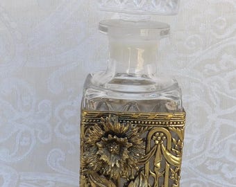 Vintage Perfume Bottle Ornate Ormolu