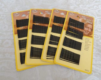 Vintage 1977 Lot of 4 Packs Bobby Pins