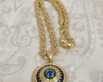 Vintage Jacqeline Bouvier Kennedy Reversible Pendant Camrose Kross