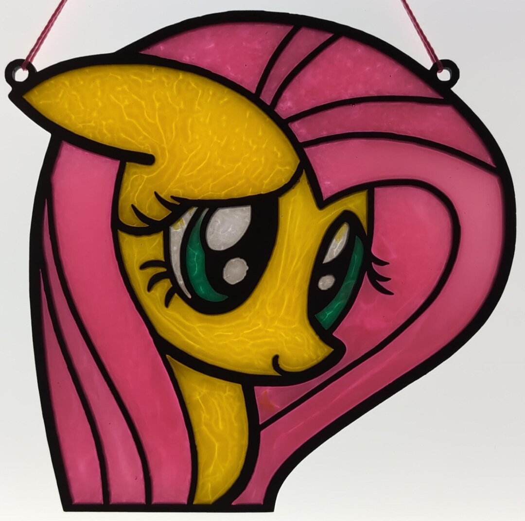 Stained Glass Style Fluttershy Wall/window Art. Made of Wood and Resin ...