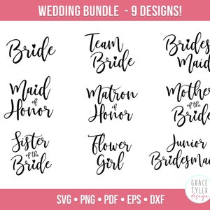 Bridal Party SVG Bundle, Team Bride Svg, Bridal Party SVG, Wedding Party svg, instant download, Team Bride svg, png, svg eps pdf cricut