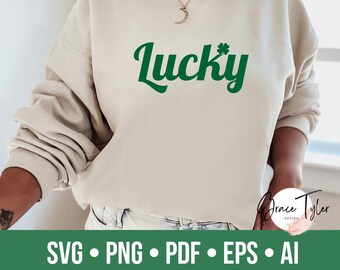 Lucky SVG, St Patricks Day SVG, Png, Shamrock Svg, Funny St Patricks Day Svg, Lucky Svg Png Eps Pdf AI, Irish Luck Cricut, Lucky Png, Clover