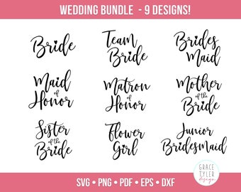 Bridal Party SVG Bundle, Team Bride Svg, Bridal Party SVG, Wedding Party svg, instant download, Team Bride svg, png, svg eps pdf cricut