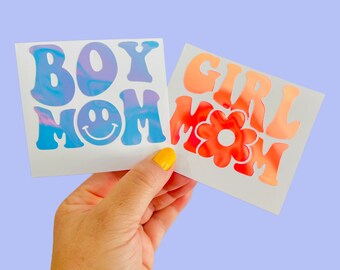 Boy Mom / Girl Mom Holographic Vinyl Decal
