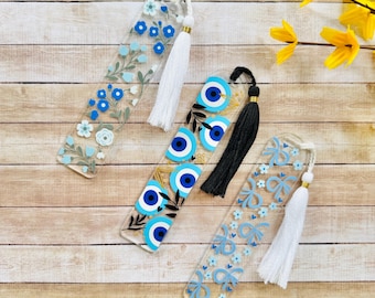 Acrylic Bookmark | Skylit Coquette | Evil Eye | Floral Mist | Tassel Bookmark | Book Lover