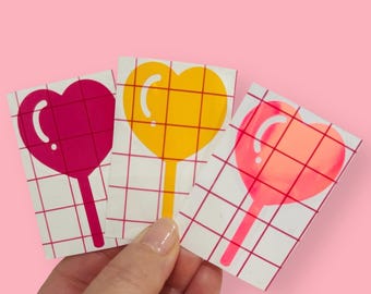 Holographic Lollipop Heart Vinyl Decal: Laptop - Car - Tumbler