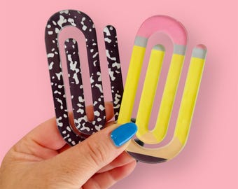 Pencil Acrylic Jumbo Paperclip: Teacher Bookmark