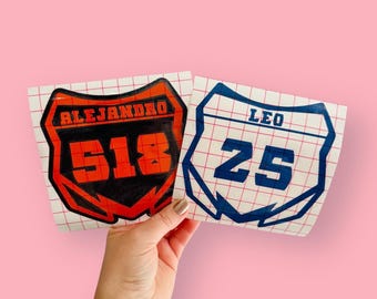 Dirt Bike Name Decal: Personalized Motocross Plate Decal