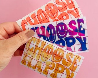 Choose Happy Holographic Vinyl Decal: Positive Affirmation