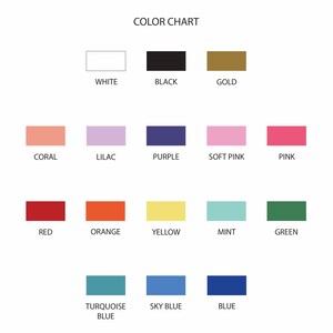 Pu&ograve; includere: Un grafico dei colori su sfondo bianco mostra varie campionature di colore. Il grafico include colori come bianco, nero, oro, corallo, lilla, viola, rosa chiaro, rosa, rosso, arancione, giallo, menta, verde, turchese, azzurro e blu.