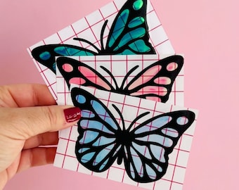 Holographic Butterfly Vinyl Decal: Laptop, Car, Tumbler Sticker